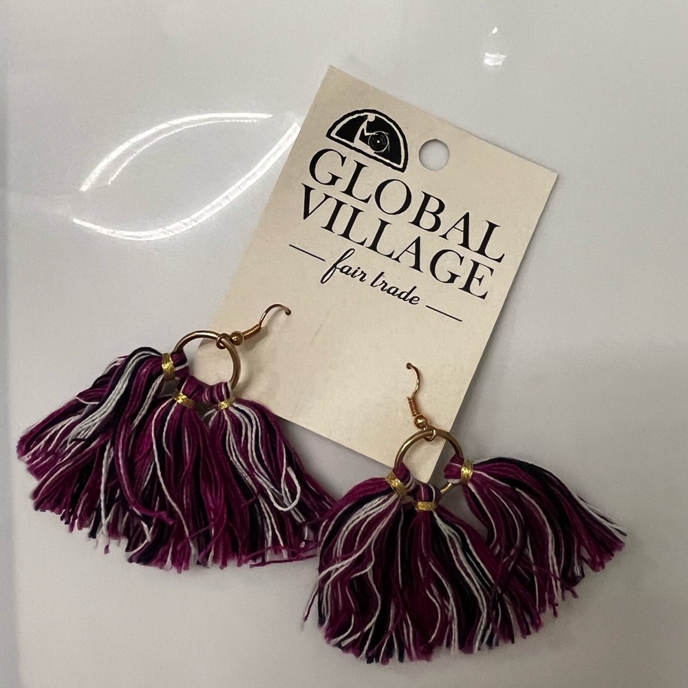 Purple Tassel Earrings